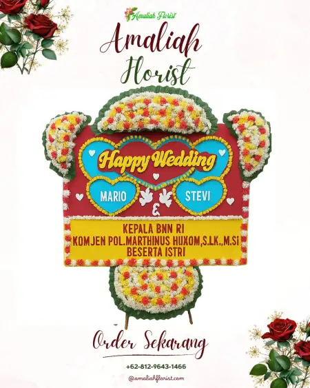Papan Bunga Pernikahan Losarang